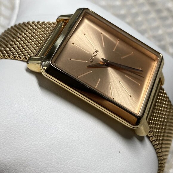 Nixon K Squared Exponential Gold Tone Quartz Watch Japan Movement c. 2010s - Picture 8 of 12
